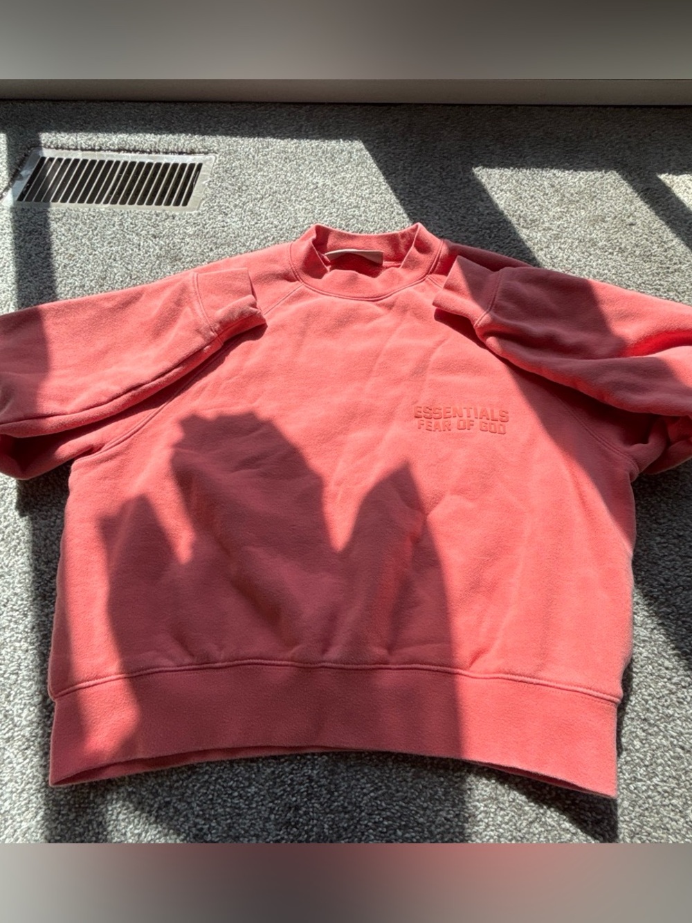 Essentials Coral Pink Logo Patch Sweatshirt